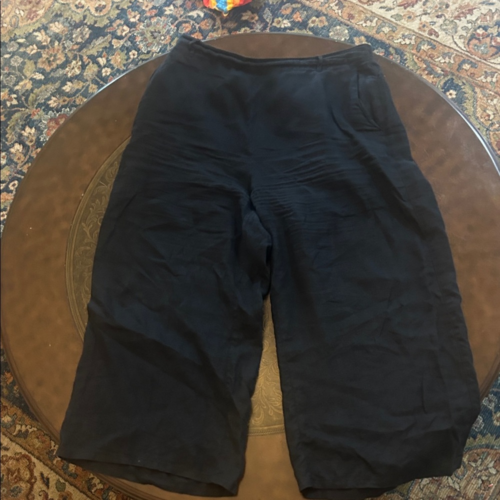 Tahari Black Linen Pants
